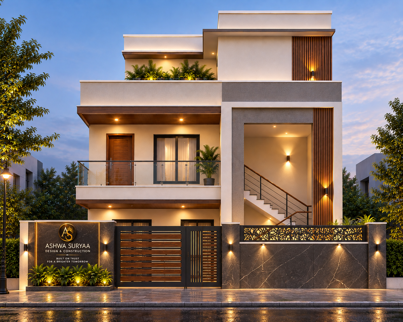 Contemporary residential home design visualization