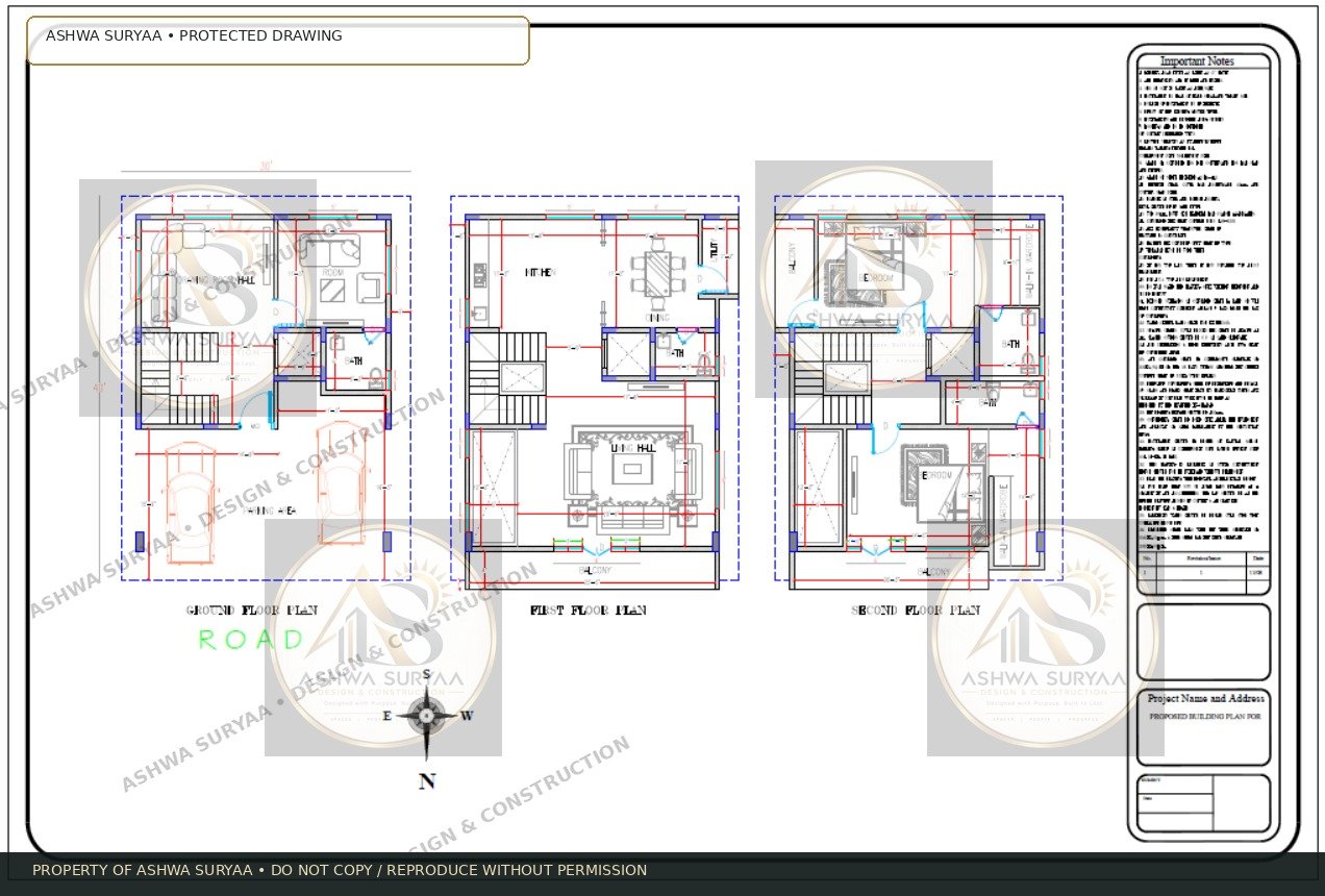 30 x 40 north-facing residential plan