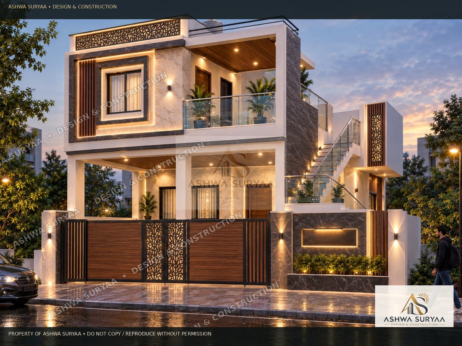 Modern villa design visualization